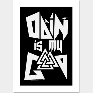 odin is my god White Logo Posters and Art